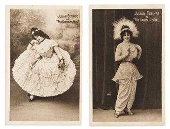 JULIAN ELTINGE (1881-1941) Group of 3 postcards depicting the famed female impersonator.